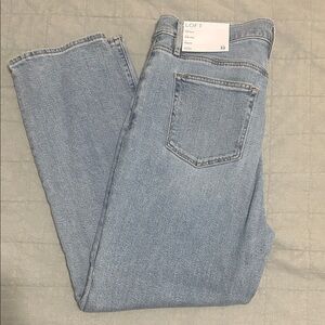 LOFT Light Blue High-Rise Straight Jeans